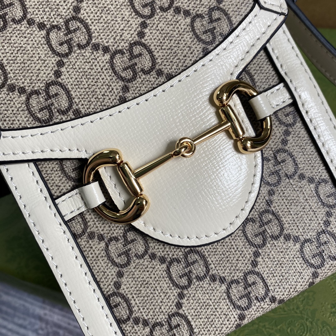 Gucci Horsebit 1955 Mini Shoulder Bag 625615 White